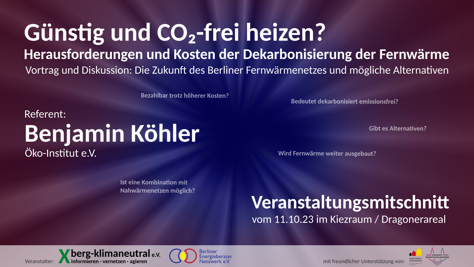 Plakat Veranstaltung Dekarbonisierung der Fernwärme